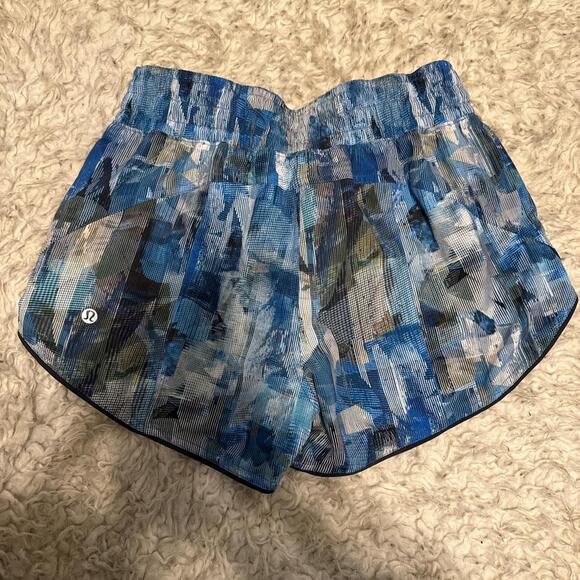 Lululemon speed up shorts-3'-size 4-abstract blue - Picture 6 of 8